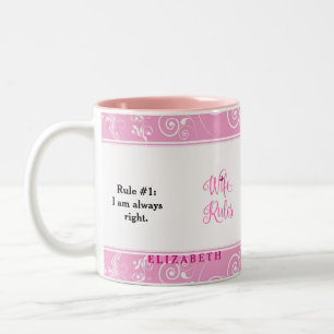 Pink Floral Patte Femme Règles Coupe Mug