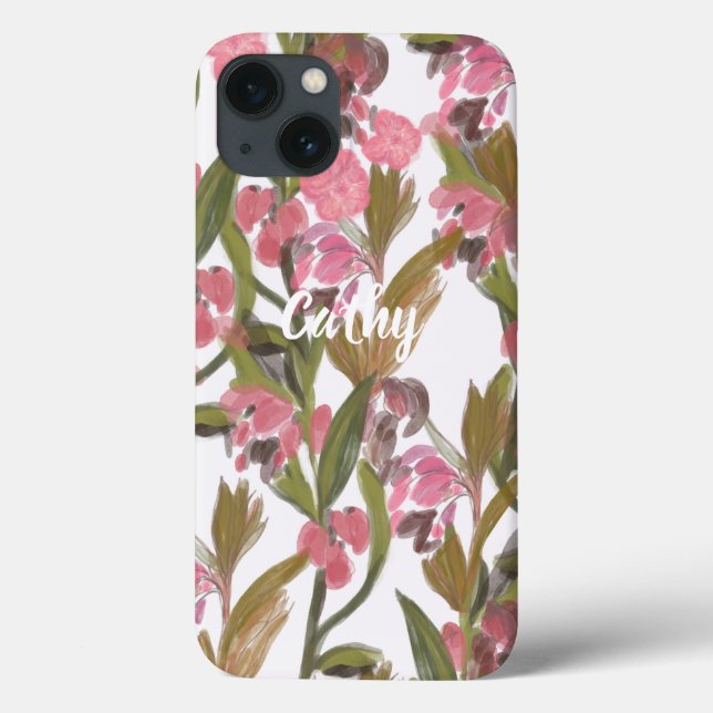 Pink Floral Personnalisé IPhone / coque ipad (Verso)