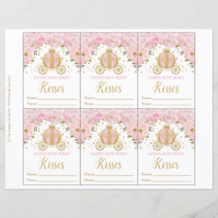 Pink Floral Princess Devine Combien De Baisers Jeu