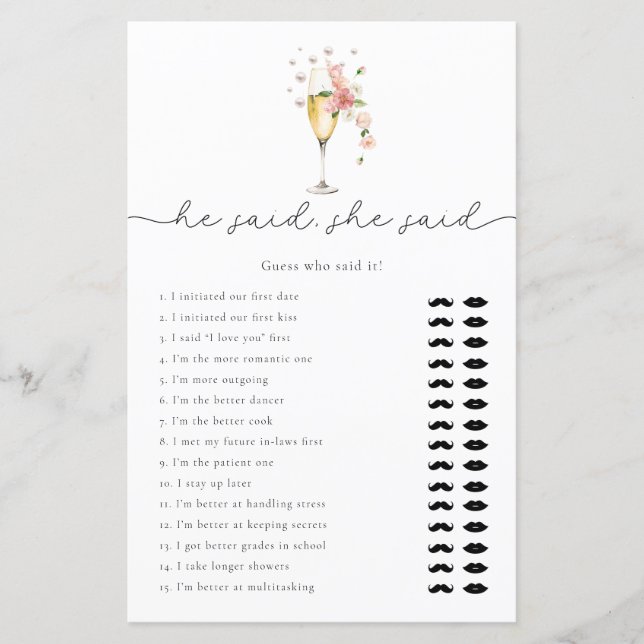 Pink Floral Procuco Il A Dit Qu'Elle A Dit Jeu De  (Devant)