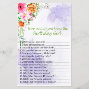 Pink Flower Comme tu connais bien la fille d'anniv