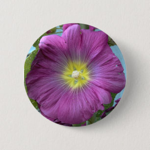 Pink Flower Photo Badge rond