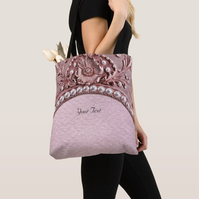 Pink Flower Tote Bag (De près)