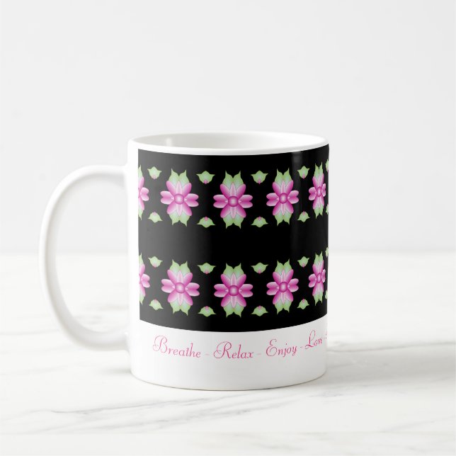 Pink Flowered INspirational Mug (Gauche)