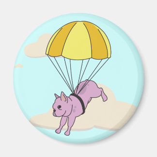Pink French Buldog Umbrella Fun Magnet