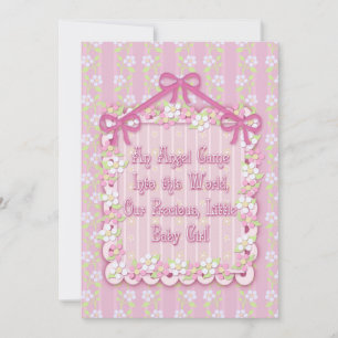 Pink Frilly Baby Girl Faire-part