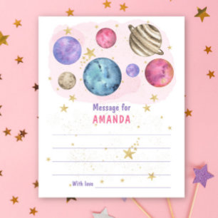 PINK GALAXY SPACE message capsule d'anniversaire d