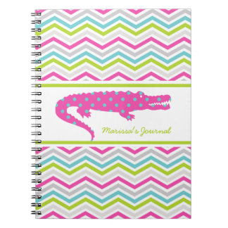 Pink Gator sur Chevron Carnet personnalisé