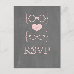 Pink Geek Lunettes Chalkboard Carte postale RSVP
