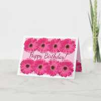 Pink Gerber Daisy Bonne carte d'anniversaire