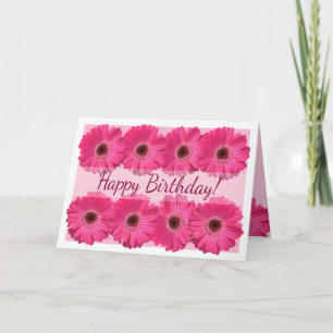 Pink Gerber Daisy Bonne carte d'anniversaire