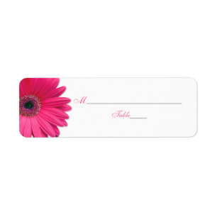 Pink Gerber Daisy Mariage Place Card Étiquettes