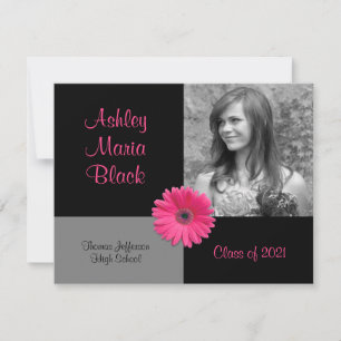 Pink Gerbera Invitation de la graduation photo