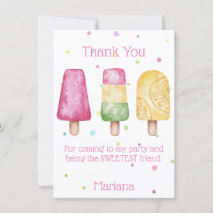 Pink Girls Popsicle fête d'anniversaire Carte de r