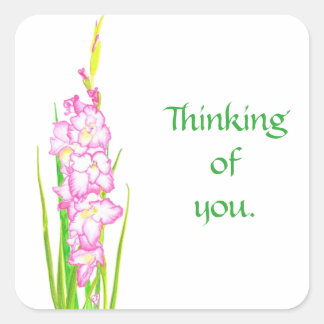 Pink Gladiola Flowers Penser à vous Stickers