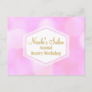 Pink Glamor Lights Bokeh Chic Event Carte postale