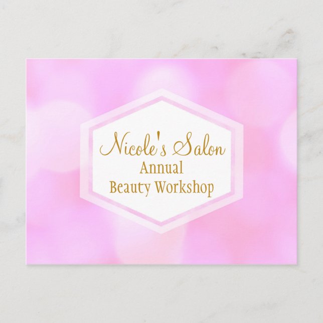 Pink Glamor Lights Bokeh Chic Event Carte postale (Devant)