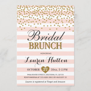 Pink Gold Bridal Brunch Invitations Cartes Mimosa