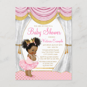 Pink Gold Ethnic Princess Baby shower Invitation