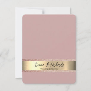Pink Gold Foil Rustique Faux Faire-part de mariage