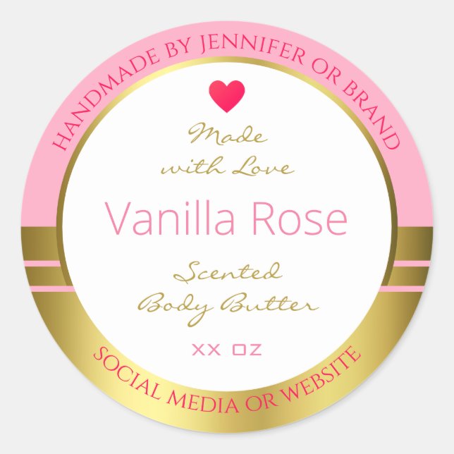 Pink Gold Produit Emballage Étiquette Facile Texte (Devant)