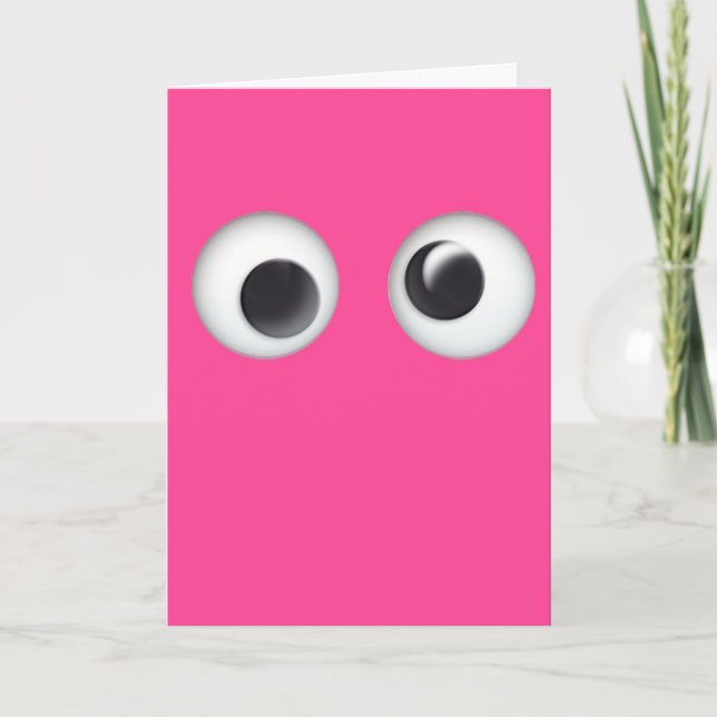 Pink Googly Eyes Joyeuse carte d'anniversaire (Devant)