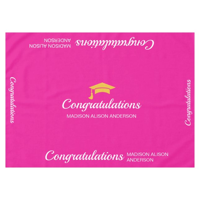 Pink Graduation Cap Nappe (Devant (Horizontal))