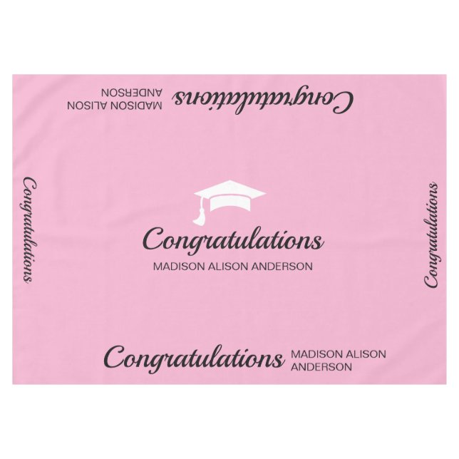 Pink Graduation Cap Nappe (Devant (Horizontal))