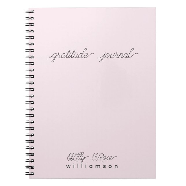 Pink Gratitude Journal - Typographie de script mig (Devant)