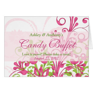 Pink Green Blanc Floral Mariage Candy Buffet Sign