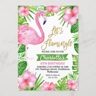 Pink Green Invitation d'anniversaire