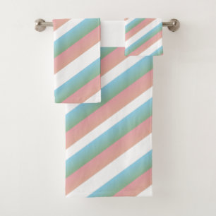 Pink Green Pastel Ombre Multi - Stripes