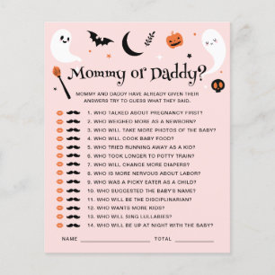 Pink Halloween Baby shower Maman Ou Papa Jeu
