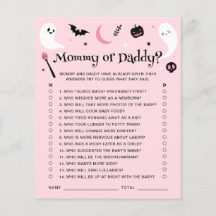 Pink Halloween Baby shower Maman Ou Papa Jeu