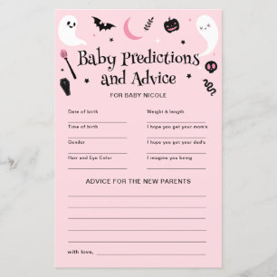 Pink Halloween Baby shower Prédictions Conseils je