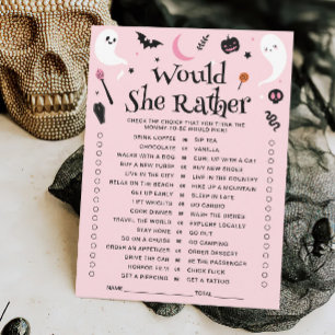Pink Halloween Baby shower préférerait-elle carte