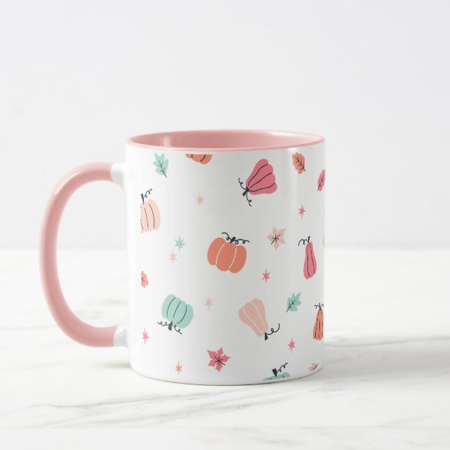 Pink Halloween mignon Citrouille café Mug (Gauche)