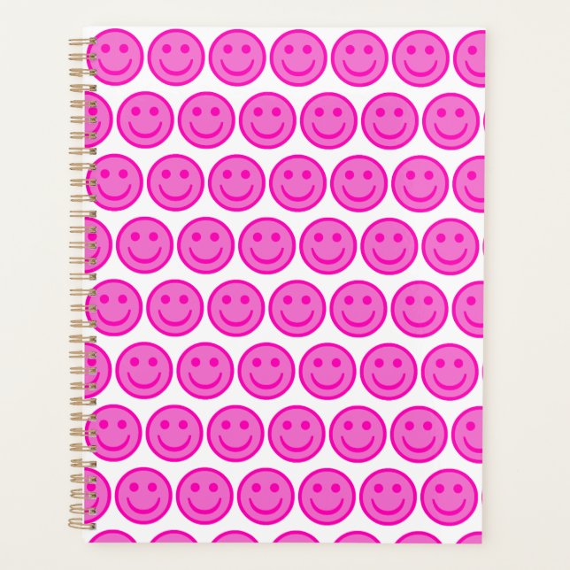 Pink Happy Face Planner (Devant)