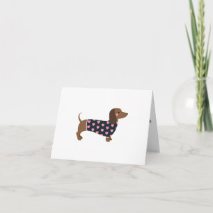 PINK HEARSHUND DACHSHUND GREETING CARTE