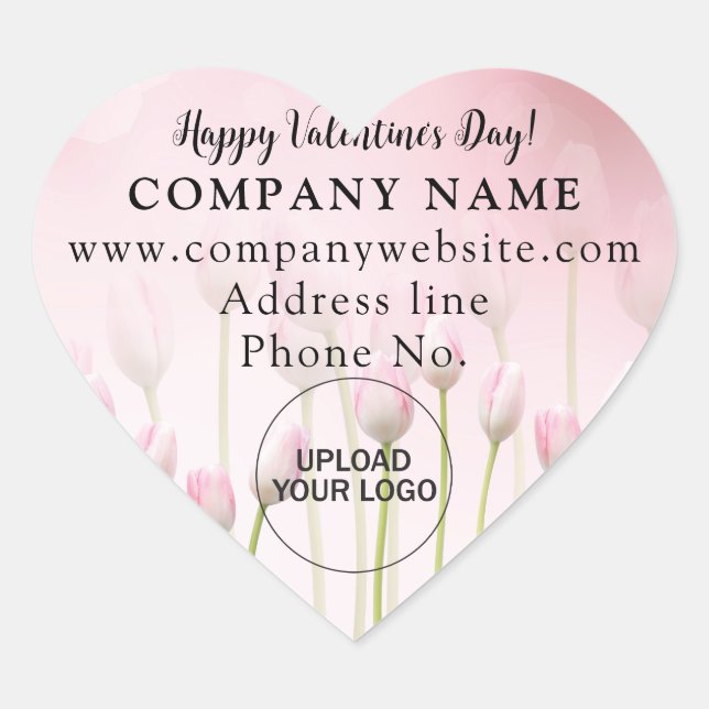 Pink Heart Business Valentine Greeting Sticker (Devant)