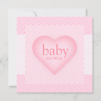 Pink Heart Collage Girl Baby shower invitation