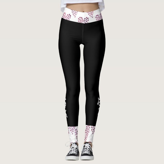 Pink Heart Love Leggings femmes (Devant)
