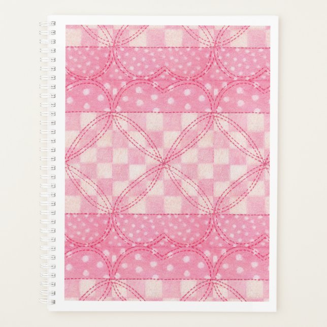 PINK HEART QUILT 8.5x11 Planificateur / Calendrier (Devant)