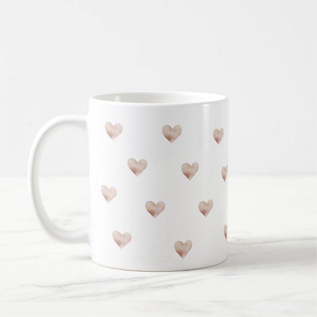 Pink Heart Simple Coffee Mug (Gauche)
