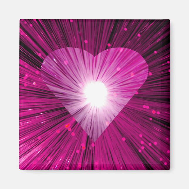 Pink Heart square fridge magnet (Devant)