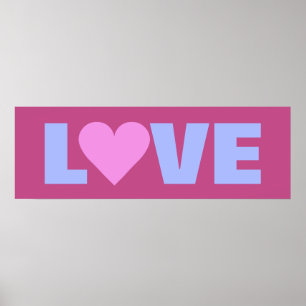 Pink Heart Valentine "LOVE" poster