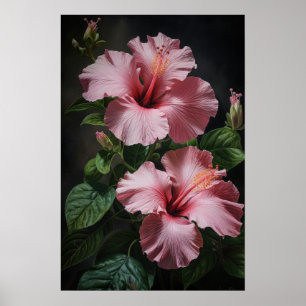 Pink Hibiscus Flower Art Imprimer Poster