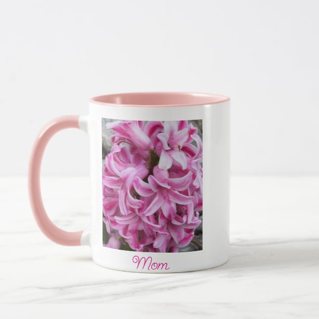 Pink Hyacinth Flowers Maman Mug (Gauche)