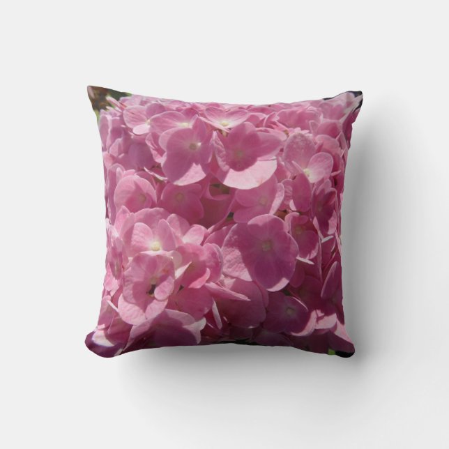 Pink Hydragrea : coussin rose presque solide (Recto)