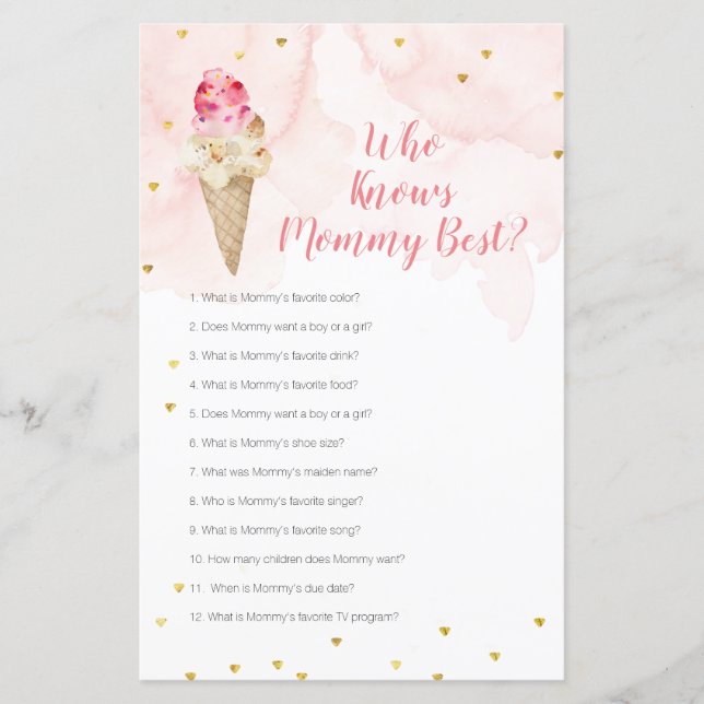 Pink Ice Cream Floral Qui Connaît Mommy Meilleur J (Devant)